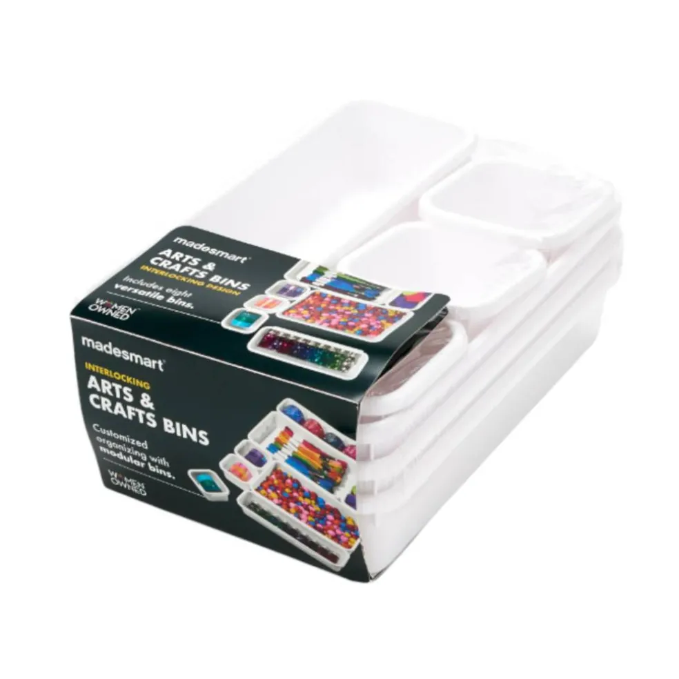 madesmart® White 8-Piece Interlocking Bin Pack