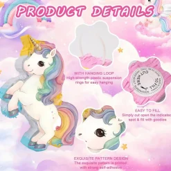 Magical Unicorn Piñata - Small Unicorn Piñata with Blindfold and Bat for Girls Kids Rainbow Unicorn Themed Birthday Party Games Decorations