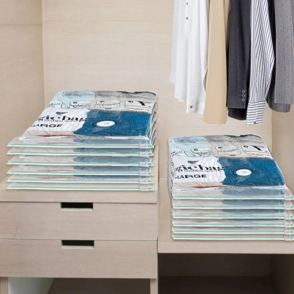 MagicBag Smart Design Set of 12 Instant Space Saver Storage - Flat Large