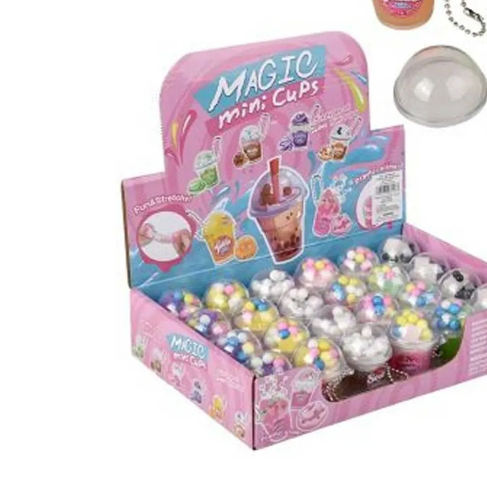 Magic Mix Mini Cup Slime – 2" Bubble Tea Slime Cups with Boba & Mix-Ins, Assorted Colors