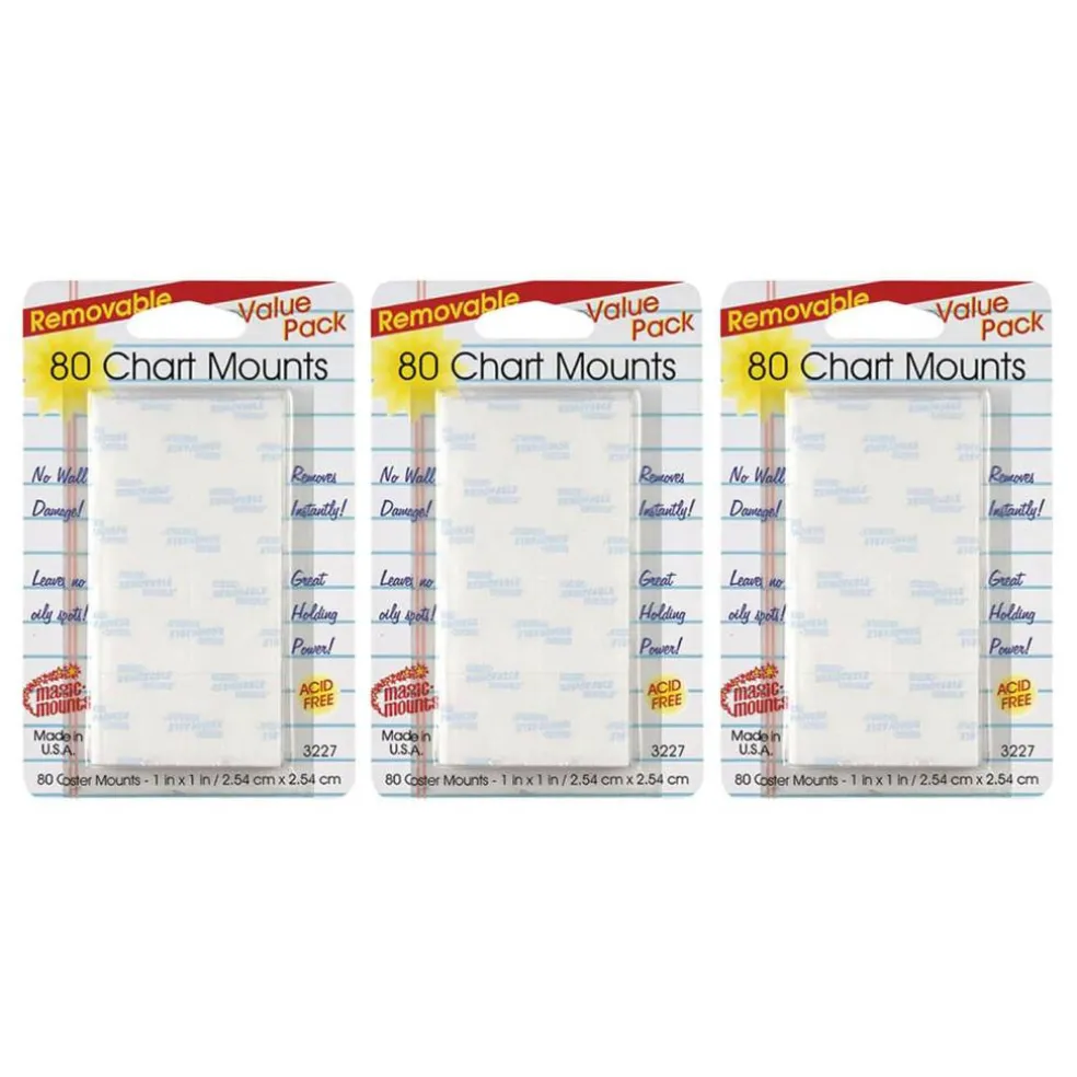 Magic Mounts® 1" Removable Chart Tabs, 3 Packs of 80