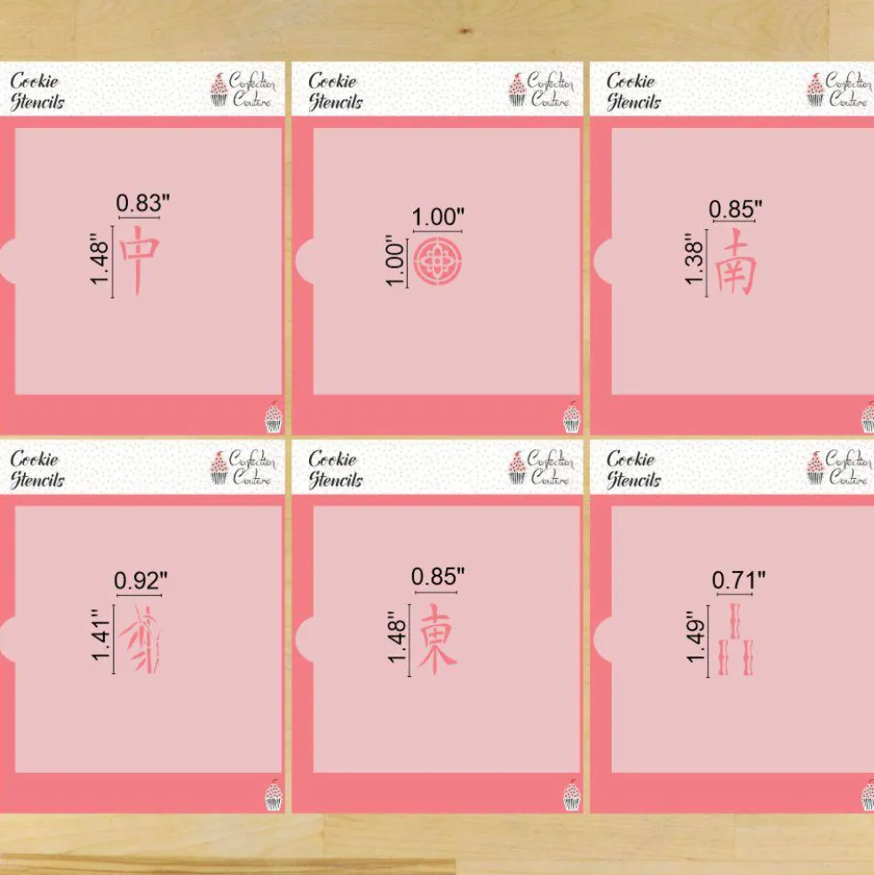 Mahjong Tiles Cookie Stencil Set | Cookie Decorating Tool |Confection Couture |
