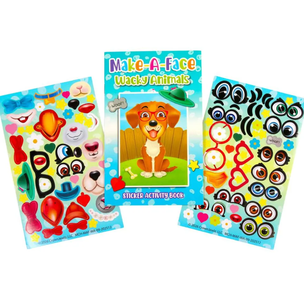 Make-A-Face Wacky Animals Sticker Activity Fun Pack