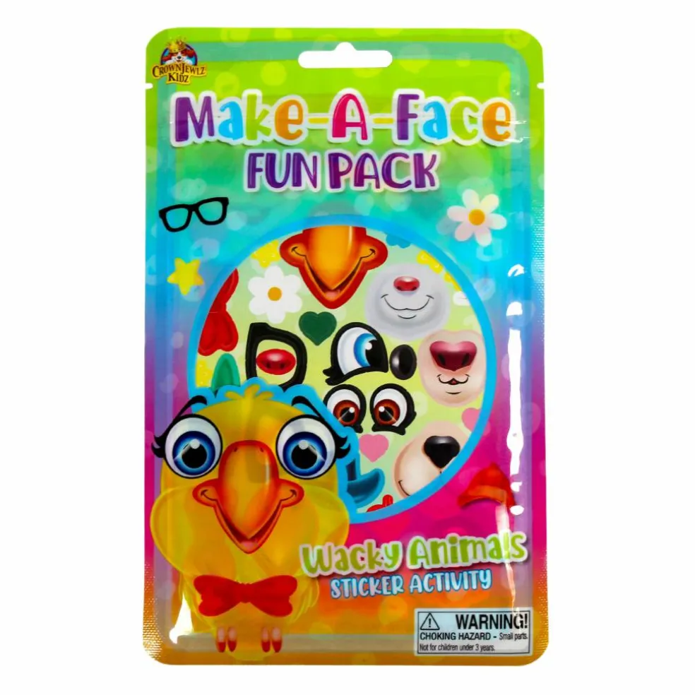 Make-A-Face Wacky Animals Sticker Activity Fun Pack