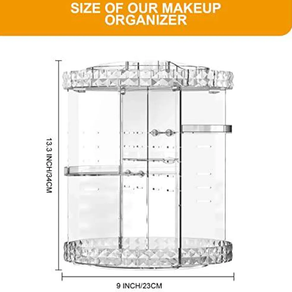 Makeup Organizer 360 Degree Rotating 7 Adjustable Layers Large Capacity Cosmetic Organizer Transparent Make Up Organizers and Storage