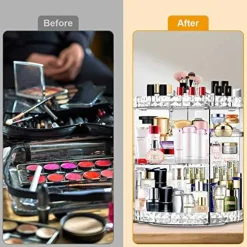 Makeup Organizer 360 Degree Rotating 7 Adjustable Layers Large Capacity Cosmetic Organizer Transparent Make Up Organizers and Storage