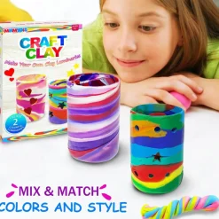 Make Your Own Clay Luminaries - Clay Lanterns Making Kit Activity for Boys Girls Age 6 7 8 9 10 11 12 Year Old and up - Arts and Crafts Kit for 8-12 Year Olds