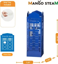 Mango Steam Police Box Blue Umbrella Stand - for Entryway & Living Room