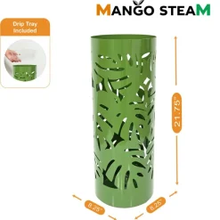 Mango Steam Round Leaf Umbrella Stand, Green