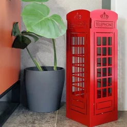 Mango Steam U.K Telephone Booth Red Umbrella Stand - for Entryway & Living Room