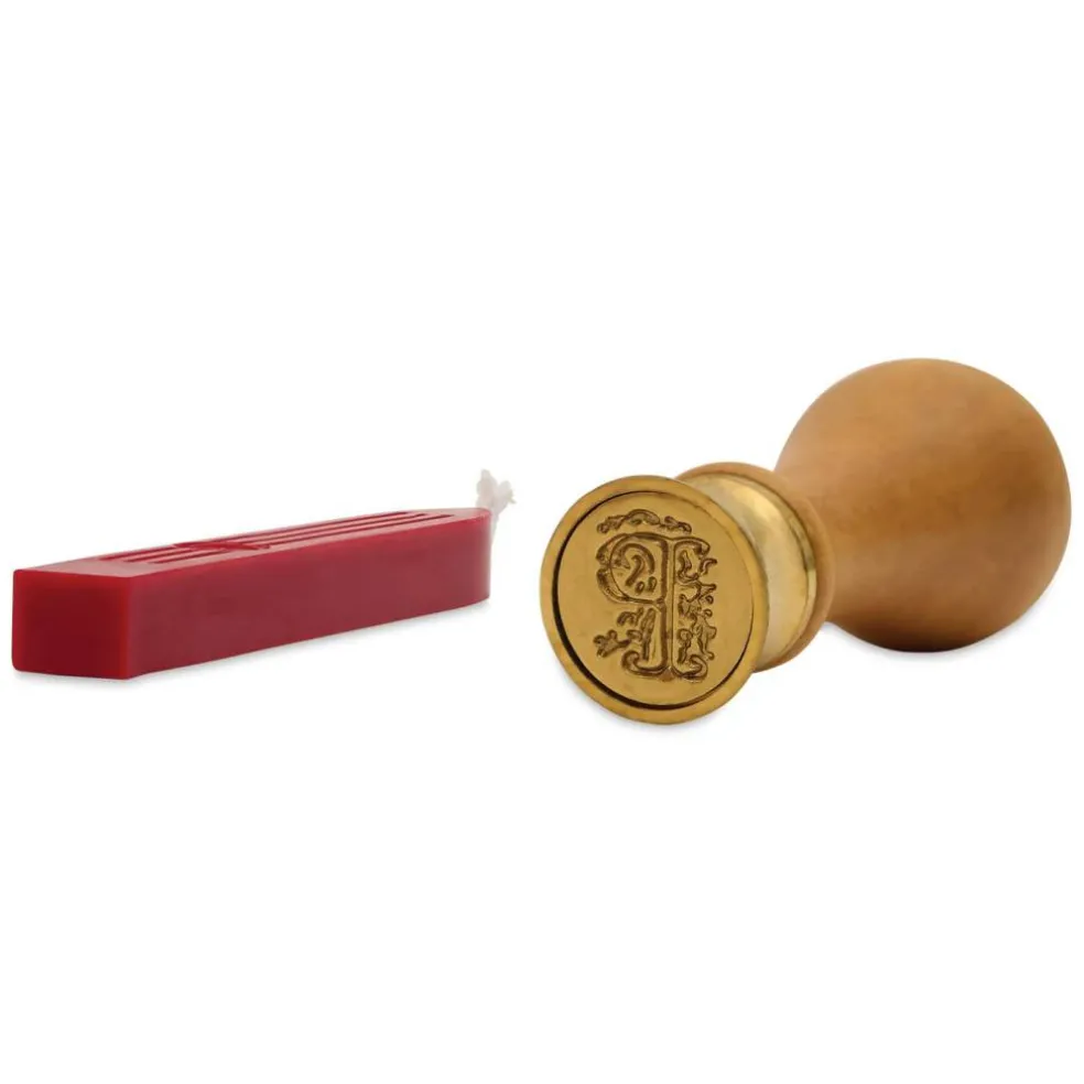 Manuscript Ceramic Small Initial Sealing Coin Set - Letter P