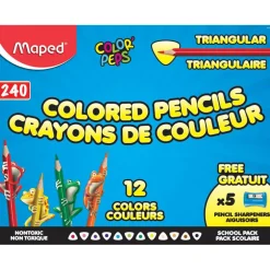 Maped® Color'Peps 240 Triangular Colored Pencils School Pack
