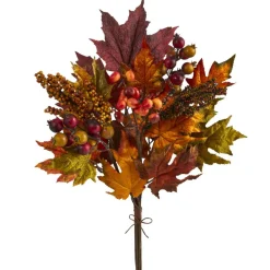 20" Maple Leaf & Berries Bush, 3ct.
