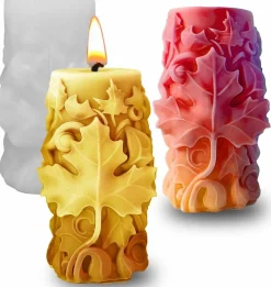 Maple Leaf Embossed Candle Molds(white)2.8 x 2.8 x 0.7 inches