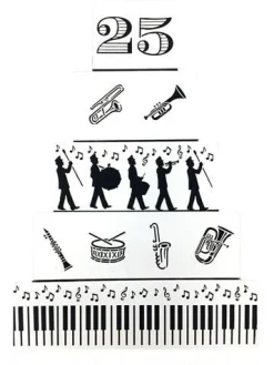 Marching Band Instruments Cookie Stencil | C953 by Designer Stencils | Cookie Decorating Tools |