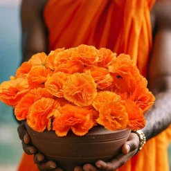 Marigold Flowers Artificial(Orange 80)7