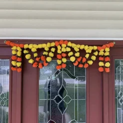 Marigold Jasmine Door Toran Hanging Valance Marygold Garland Mantle Window Decor Bandarwal Puja Diwali Decoration Day of the Dead Dia De Los Muertos Mexican Fiesta Halloween Decor (44 Inch)