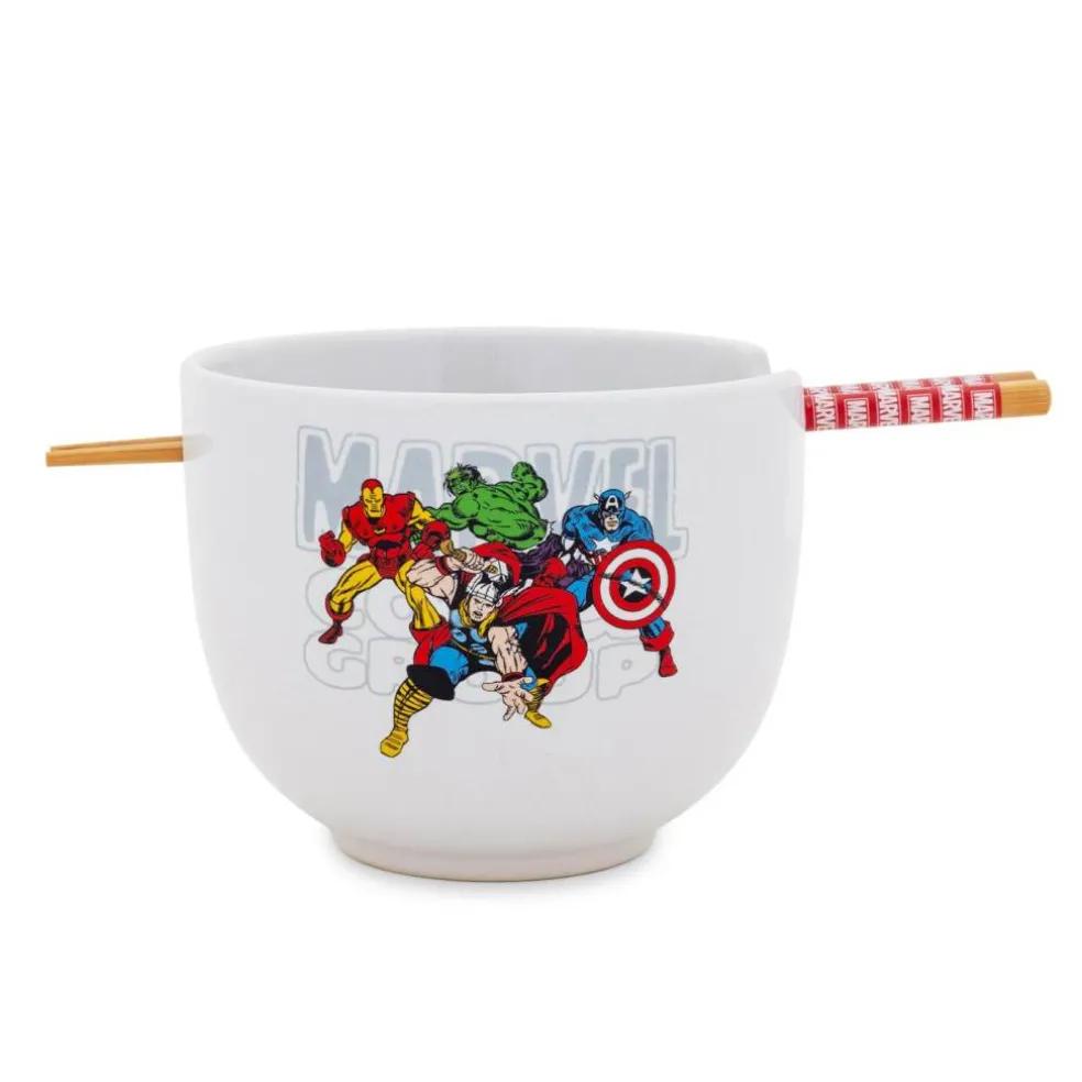 Marvel Comics Classic Characters 20-Ounce Ceramic Ramen Bowl With Chopsticks