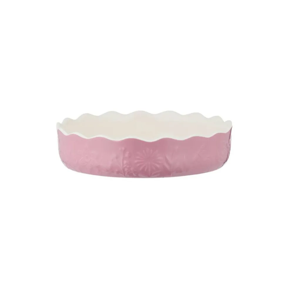 Mason Cash In The Meadow Pie Dish with Embossed Floral Design, Pink
