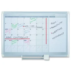 MasterVision 36 in. x 24 in. Silver Frame Monthly Planner