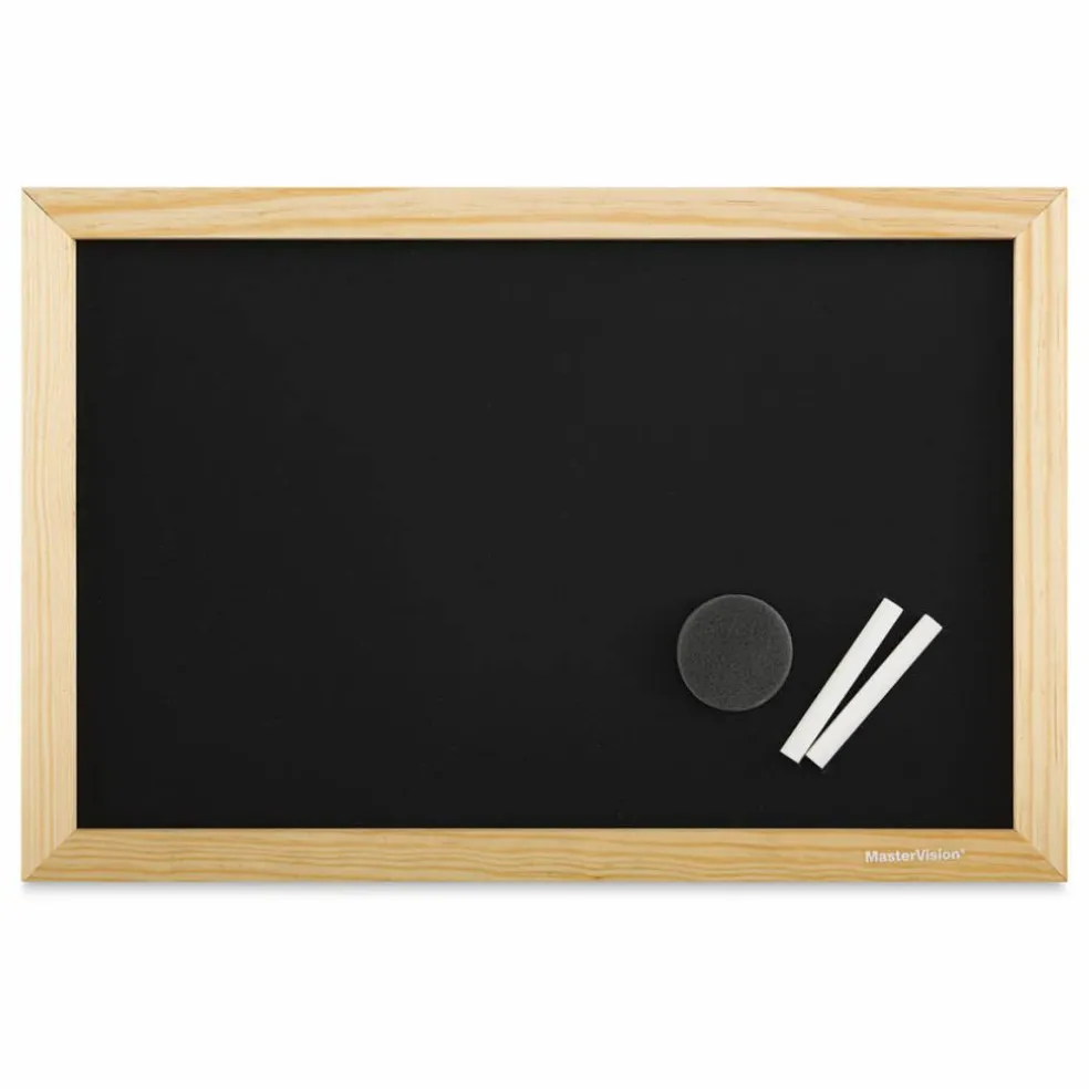 MasterVision Pine Wood Frame Chalkboard - 12" x 18"