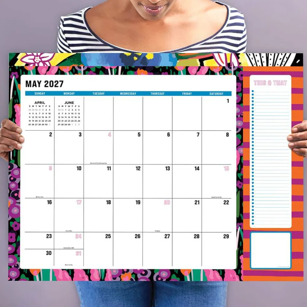 2027 Maximal Mirage Large Desk Pad Monthly Blotter Calendar