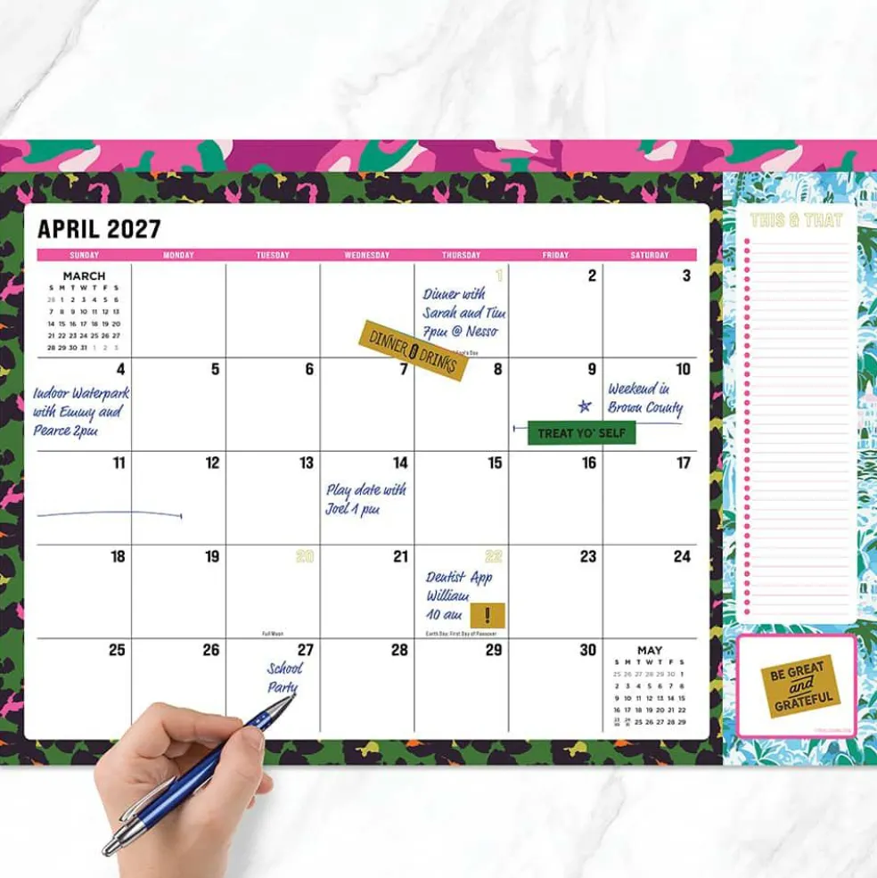 2027 Maximal Mirage Medium Desk Pad Monthly Blotter Calendar