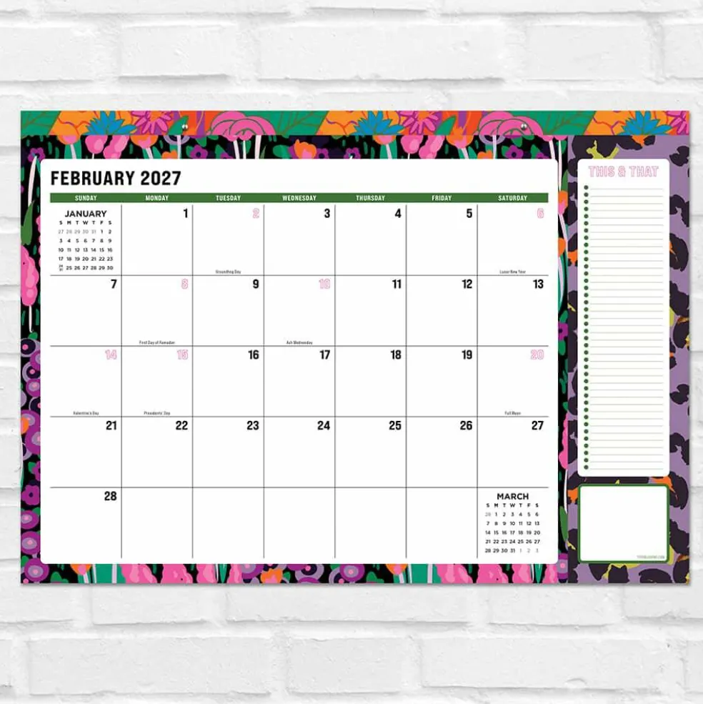 2027 Maximal Mirage Medium Desk Pad Monthly Blotter Calendar