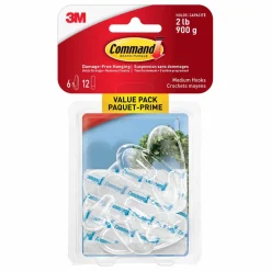 3M Command™ Medium Hooks Value Pack, Clear