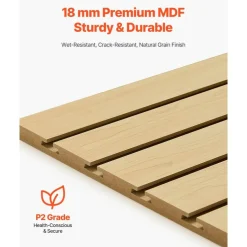 MDF Slat Wall Panels 2 Pack Heavy Duty Garage Wall Organizer System 25 lbs Load Capacity Durable