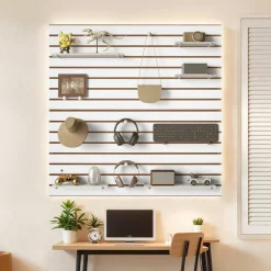 MDF Slat Wall Panels 2 Pack Heavy Duty Garage Wall Organizer System 25 lbs Load Capacity Durable