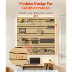 MDF Slat Wall Panels 2 Pack Heavy Duty Garage Wall Organizer System 25 lbs Load Capacity Durable