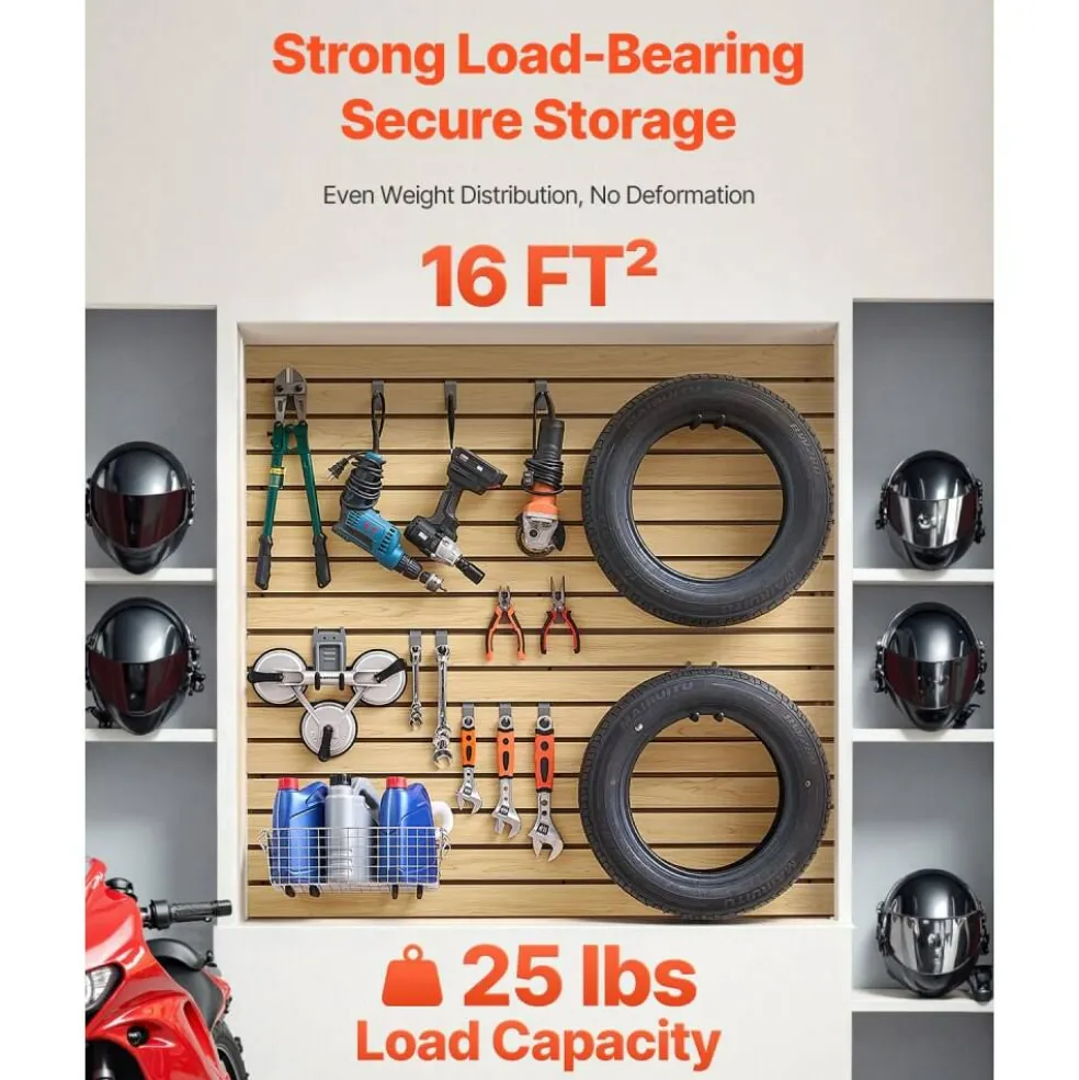 MDF Slat Wall Panels 2 Pack Heavy Duty Garage Wall Organizer System 25 lbs Load Capacity Durable