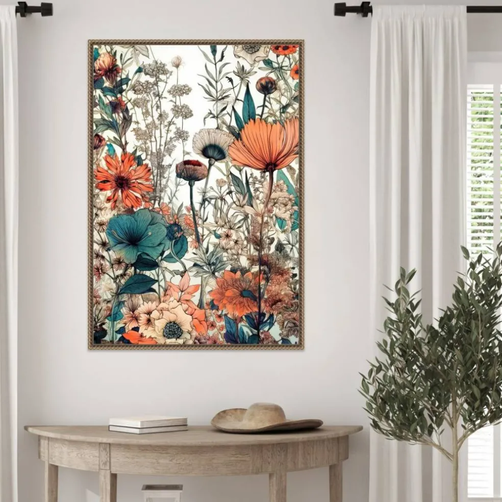 Meadow flowers 9 by Justyna Jaszke Framed Canvas Wall Art