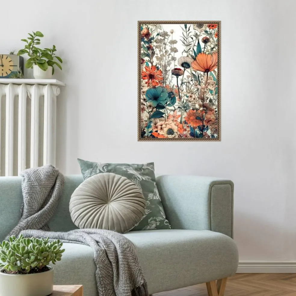 Meadow flowers 9 by Justyna Jaszke Framed Canvas Wall Art