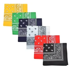 Mechaly Paisley 100% Cotton Bandanas - 6 Pack