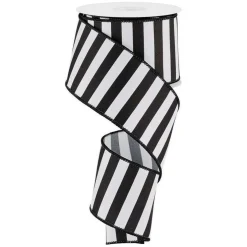 2.5" Medium Horizontal Stripe Ribbon: Black (10 Yard)
