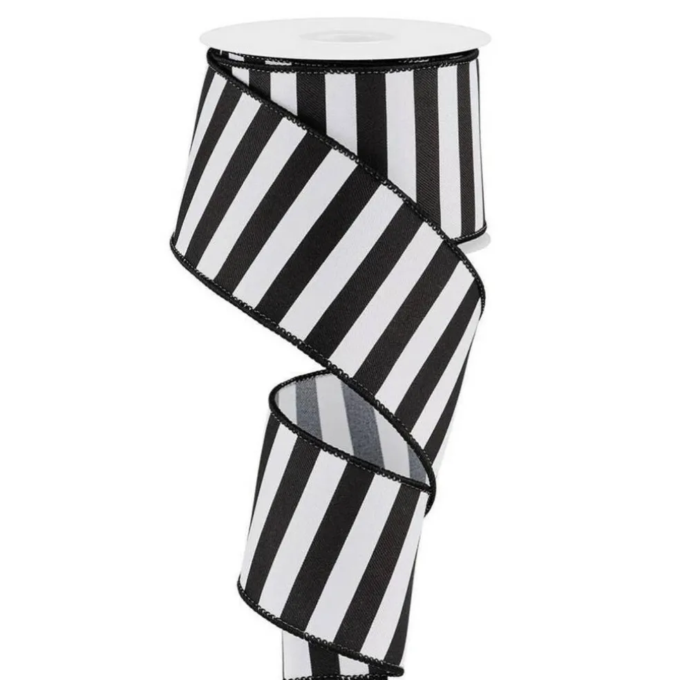 2.5" Medium Horizontal Stripe Ribbon: Black (10 Yard)