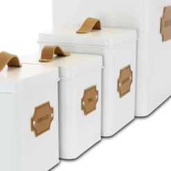 MegaChef Kitchen Food Storage & Organization White 5-Piece Canister Set