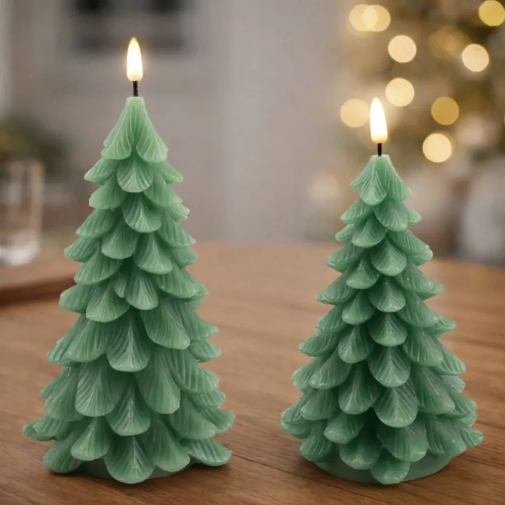 Melrose LED Pine Tree Candles Set