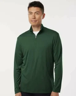 Men's Performance Quarter Zip Pullover 100% Polyester Athletic Top