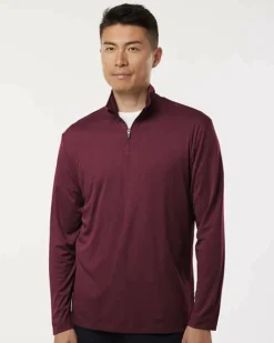 Men's Performance Quarter Zip Pullover 100% Polyester Athletic Top