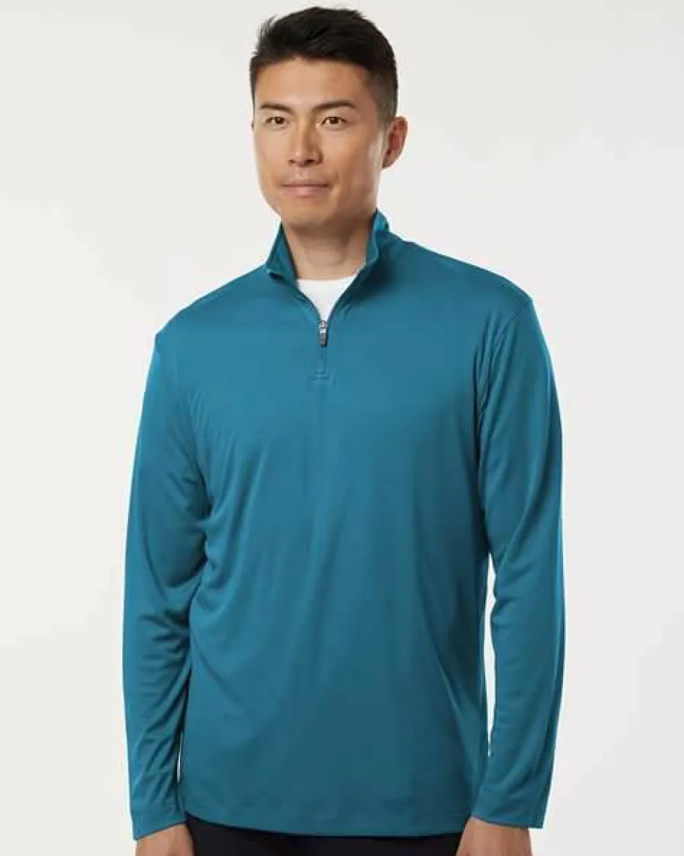 Men's Performance Quarter Zip Pullover 100% Polyester Athletic Top