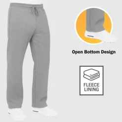 Mens Regular Fit Open Bottom Fleece Jogger Sweatpants (S-3XL)