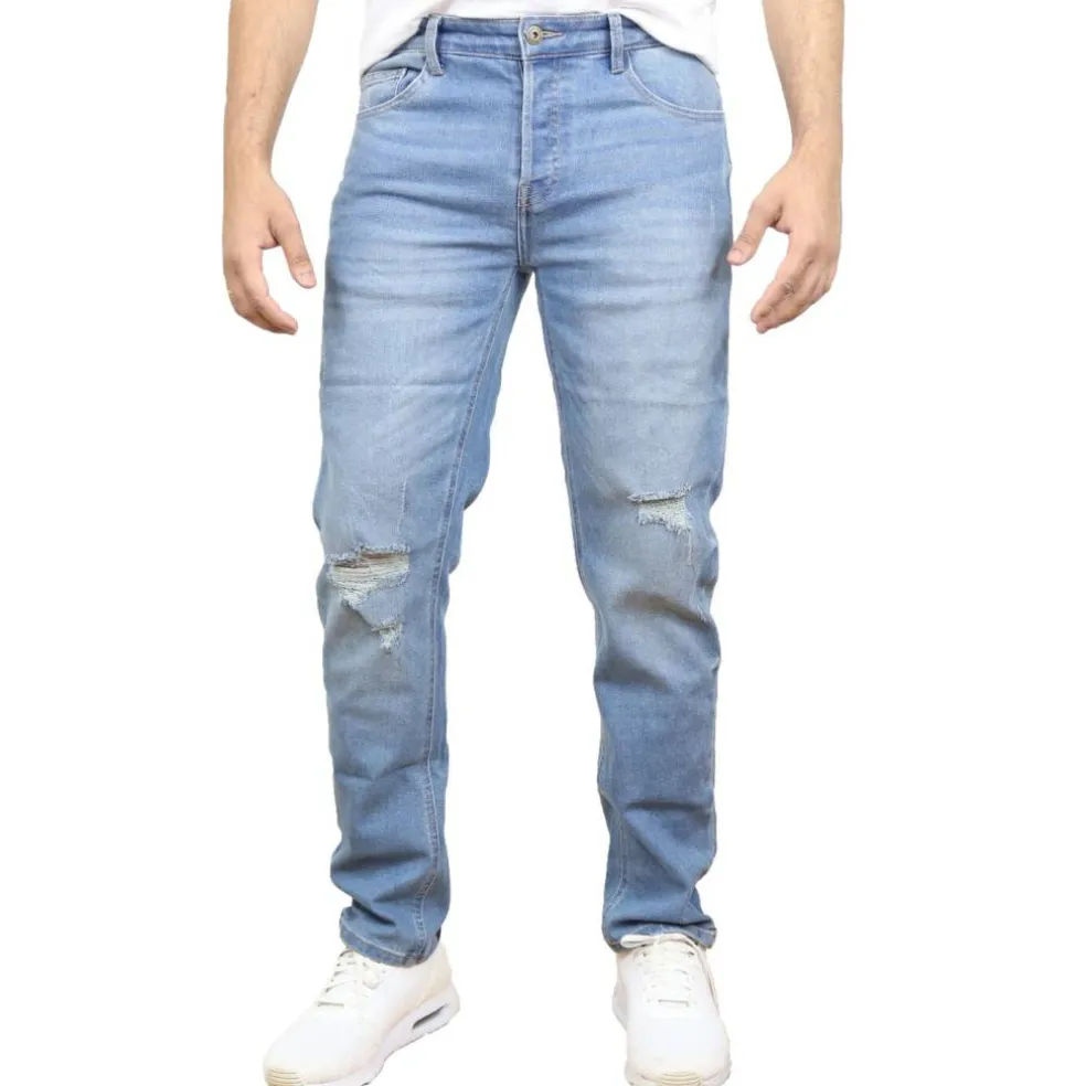 Men's Stretch Ripped Jeans - Denim Look with Flexibility & Comfort (Sizes: 30-42)