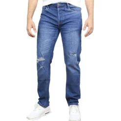 Men's Stretch Ripped Jeans - Denim Look with Flexibility & Comfort (Sizes: 30-42)
