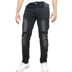 Men's Stretch Ripped Jeans - Denim Look with Flexibility & Comfort (Sizes: 30-42)