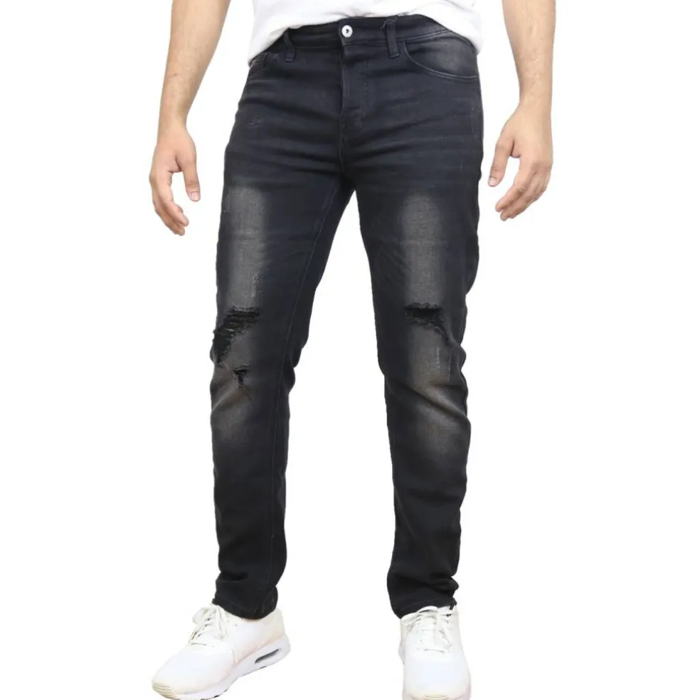 Men's Stretch Ripped Jeans - Denim Look with Flexibility & Comfort (Sizes: 30-42)