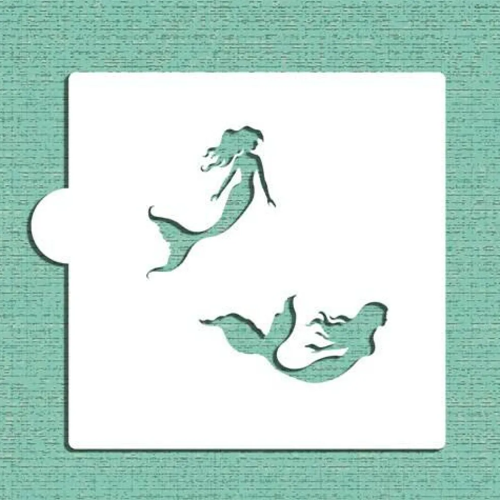 Mermaids Cookie & Craft Stencil | CM069 by Designer Stencils | Stencils for Royal Icing, Airbrush, Dusting Powder |