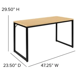Merrick Lane Berlin 47 Inch Computer Desk with Open Metal Frame
